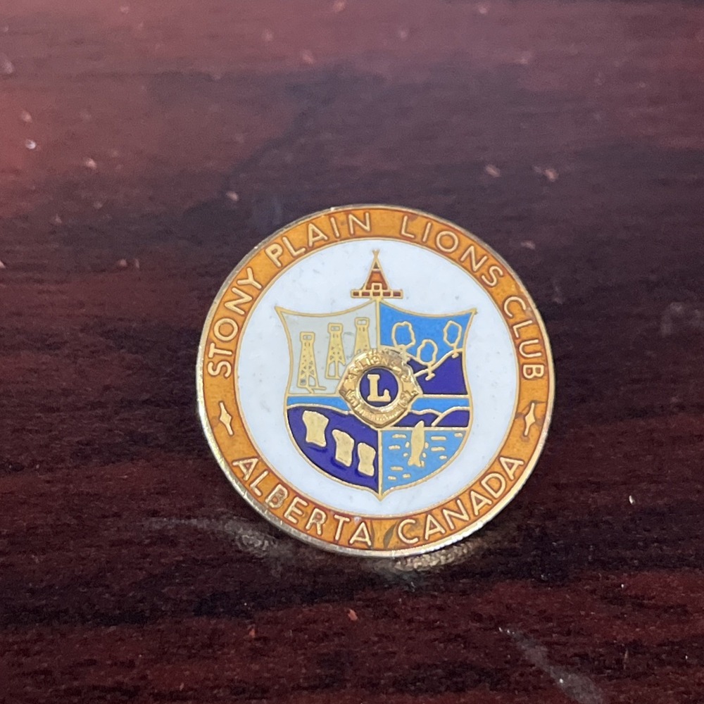 Lions Club Stony Plain Alberta Canada Lapel Hat Pin‎